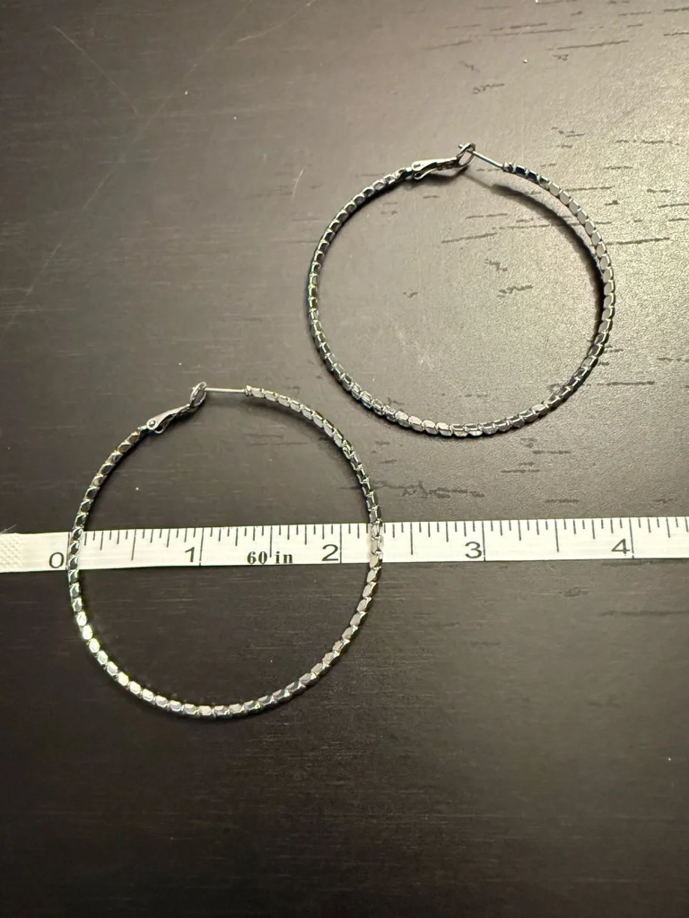 Express Silver Bevel Textured 2.25 inches Hoop Earrings Women’s Jewelry